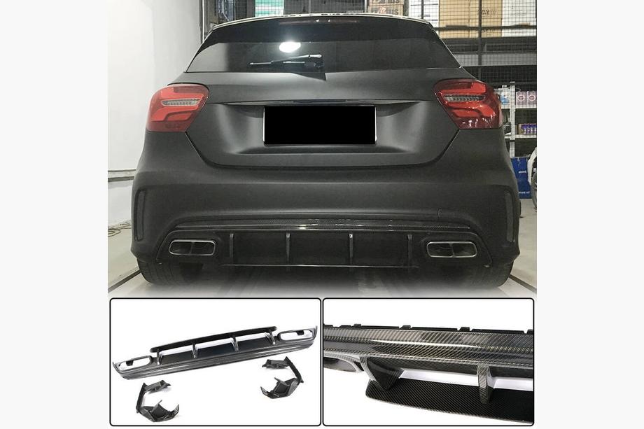 Mercedes A-class W176 2012–2018 Difuzor zadnjega odbijača V1 (za AMG-Line / A45 AMG HB) Image