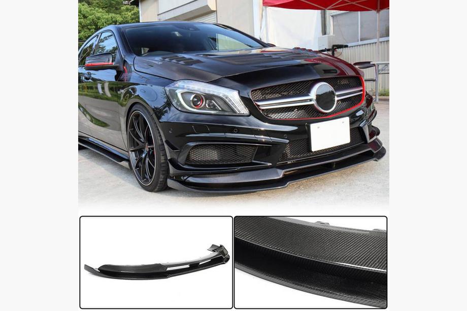 Mercedes A-class W176 2012–2018 Karbon sprednji lip odbijača Lip V2 (za AMG-Line / A45 AMG HB 2013-2015) Image