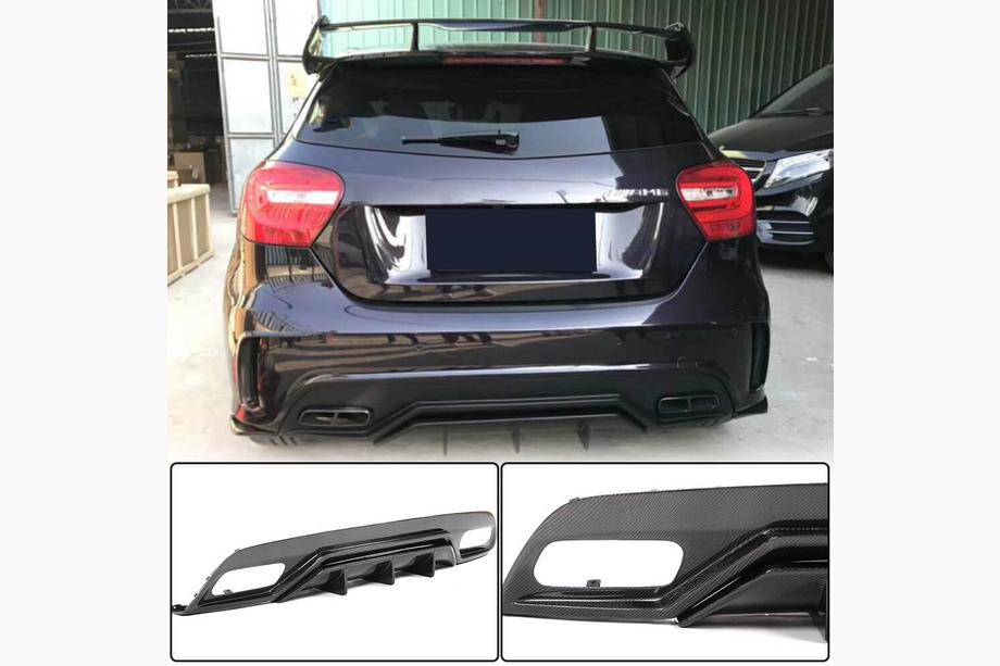 Mercedes A-class W176 2012–2018 Difuzor zadnjega odbijača V2 (za AMG-Line / A45 AMG HB) Image