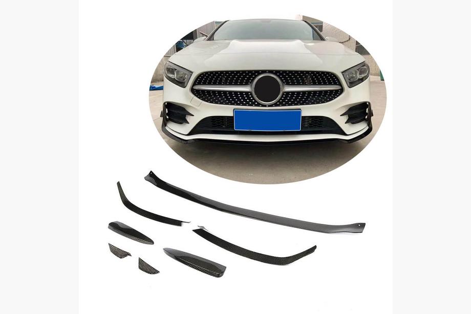 Mercedes A-class W177 2018– Karbonski lip za sprednji odbijač Lip V1 (za AMG-Line SD 2018-2021, karbon) Image