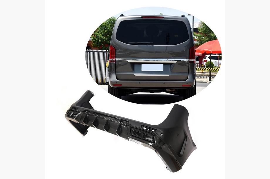 Mercedes Vito/V-razred W447 2014– Obloga zadnjega odbijača z difuzorjem (2014-2019, plastika + karbon) Fotografija 1