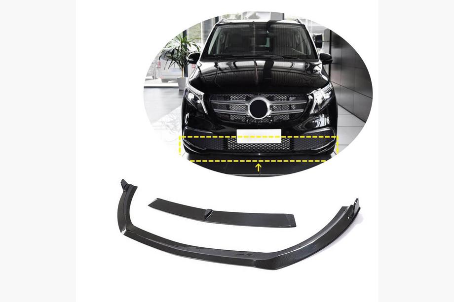 Mercedes Vito/V-razred W447 2014– Lip dodatek za sprednji odbijač (2020+, suhi karbon) Fotografija 1