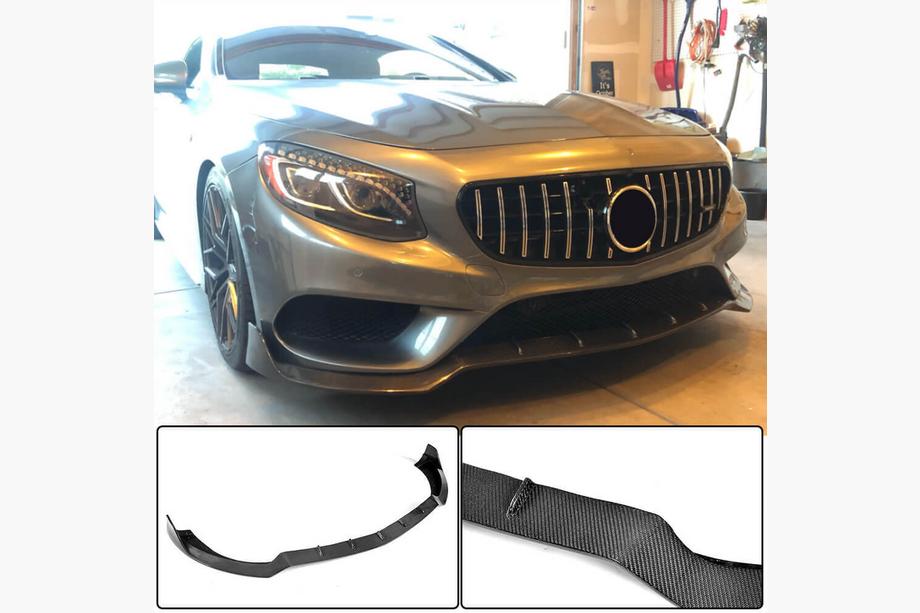 Mercedes S-class C217 Coupe 2014–2020 Sprednja lipa odbijača Lip V3 (za AMG-Line 2015-2018, karbon) Fotografija 2