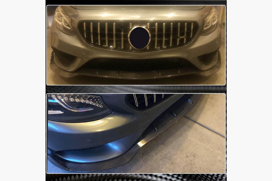 Mercedes S-class C217 Coupe 2014–2020 Sprednja lipa odbijača Lip V3 (za AMG-Line 2015-2018, karbon) Fotografija 4