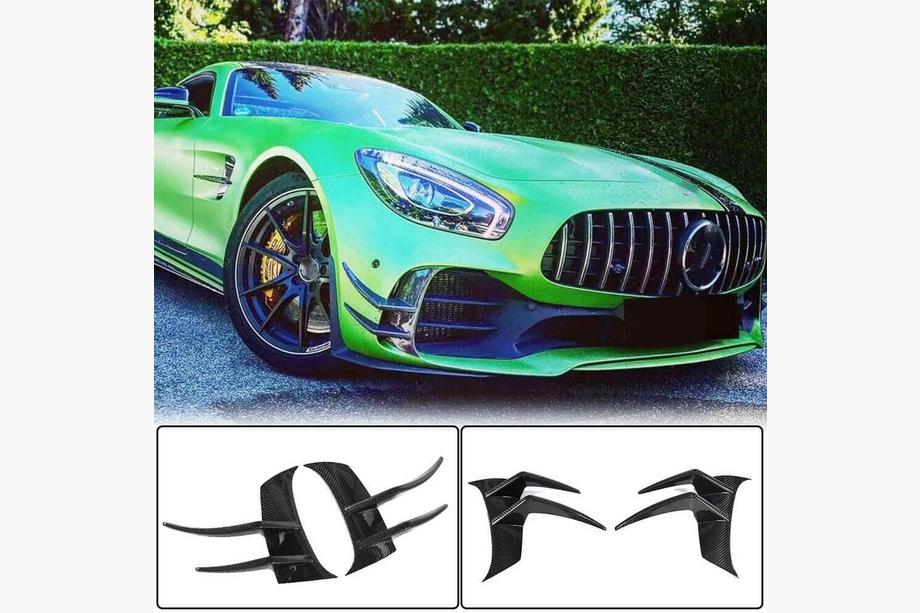 Mercedes AMG GT C190/R190 2014–2022 V2 dodatki za sprednji odbijač (za GT R 2016-2019, suhi karbon) Image