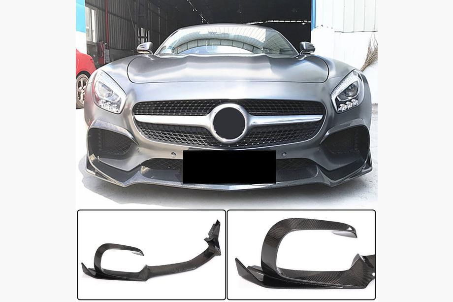 Mercedes AMG GT C190/R190 2014–2022 Sprednja ustnica odbijača Lip (za 2015-2017, karbon) Fotografija 1