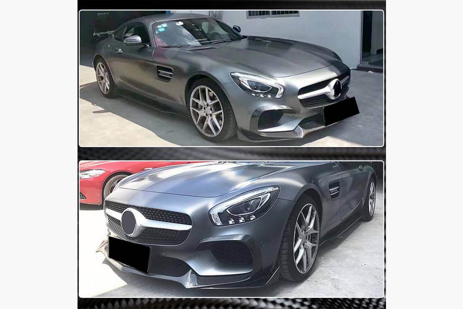 Mercedes AMG GT C190/R190 2014–2022 Sprednja ustnica odbijača Lip (za 2015-2017, karbon) Fotografija 4