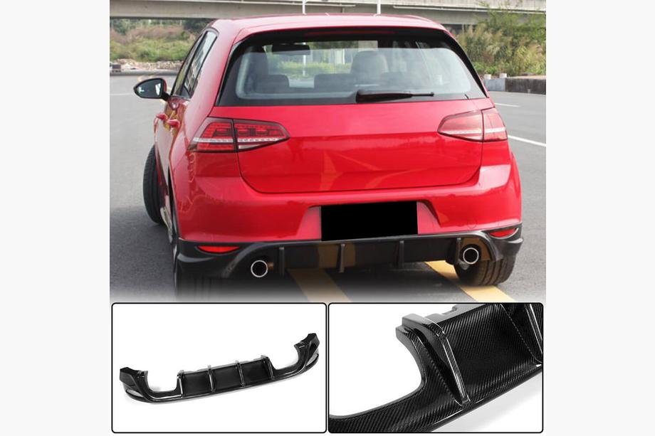Volkswagen Golf 7/E-Golf 2012–2020 Difuzor zadnjega odbijača V2 (za Base/GTI HB 2012-2017, karbon) Image
