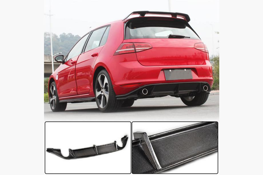 Volkswagen Golf 7/E-Golf 2012–2020 Difuzor zadnjega odbijača V3 (za Base/GTI HB 2012-2017, karbon) Fotografija 1