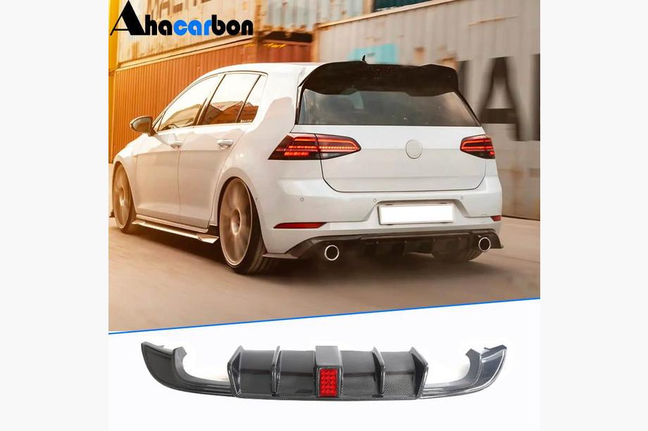 Volkswagen Golf 7/E-Golf 2012–2020 Difuzor zadnjega odbijača (za R-Line HB 2017-2020, karbon) Fotografija 1