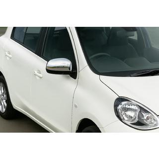 Kromirani pokrovi ogledal (2 kosa, nerjavno jeklo) Nissan Micra K13 2011–2016 fotografija 1