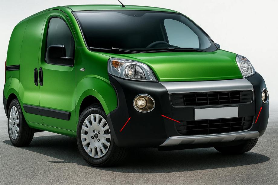 Peugeot Bipper 2008–2017 Kromirane obrobe meglenk – zgornji model (2 kosa, nerjaveče jeklo) Image