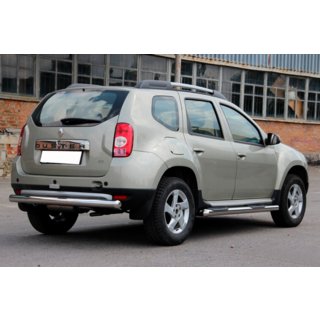 Ravna zadnja zaščitna cev (nerjavno jeklo) Renault Duster 2008–2017 fotografija 2