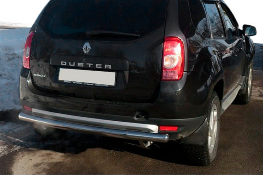 Dacia Duster 2008–2018 Ravna zadnja zaščitna cev (nerjavno jeklo) Image