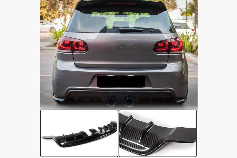 Volkswagen Golf 6 2008–2014 Difuzor zadnjega odbijača V1 (za R/R20 HB 2010-2013, karbon) Image