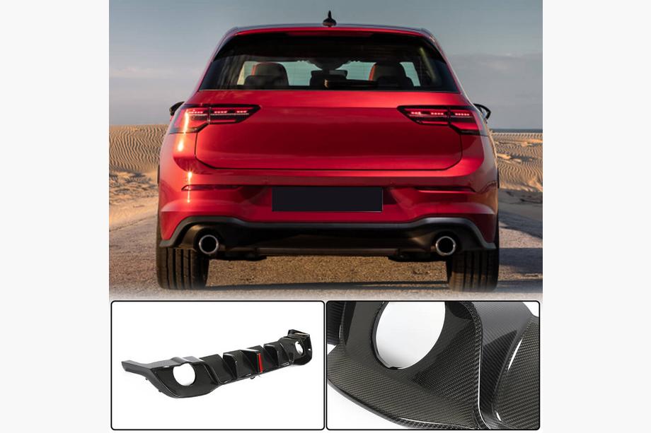 Volkswagen Golf 8 2019– Difuzor zadnjega odbijača (za GTI HB, dry carbon) Fotografija 1