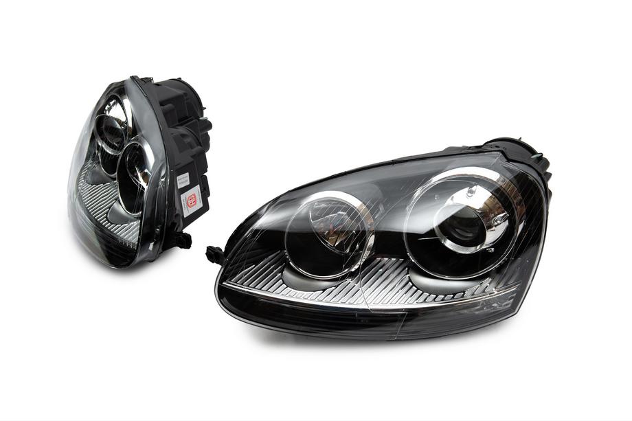 Volkswagen Golf 5 2003–2009 Sprednji žarometi s projektorsko lečo Black (2 kos) Image