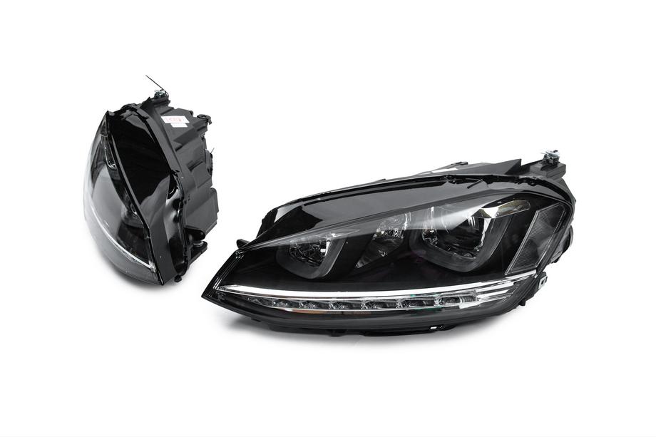 Volkswagen Golf 7/E-Golf 2012–2020 Sprednji žarometi brez krmilnih enot (2012-2017, dinamični smernik, 2 kos) Fotografija 1