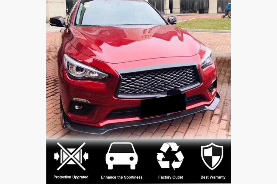 Infiniti Q50/Q60 2013–2024 Sprednji lip odbijača Lip V1 (za Q50 Base 2018-2023, karbon) Fotografija 3