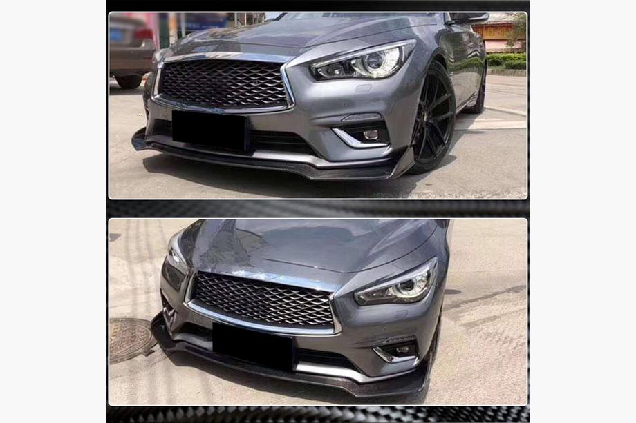 Infiniti Q50/Q60 2013–2024 Sprednji lip odbijača Lip V1 (za Q50 Base 2018-2023, karbon) Fotografija 4