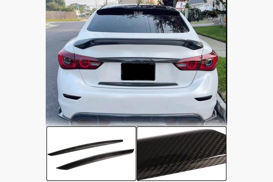 Infiniti Q50/Q60 2013–2024 Karbon okrasne letve za pokrov prtljažnika (za Q50 Base/Sport 2014-2017, Carbon) Image