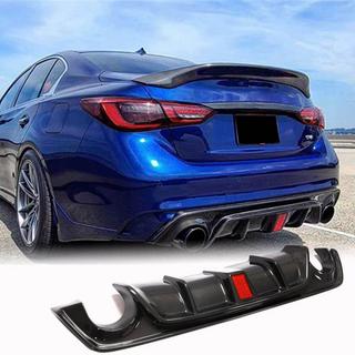 Difuzor zadnjega odbijača V4 (za Q50 Base/Sport 2018-2023, karbon) Infiniti Q50/Q60 2013–2024 fotografija 2
