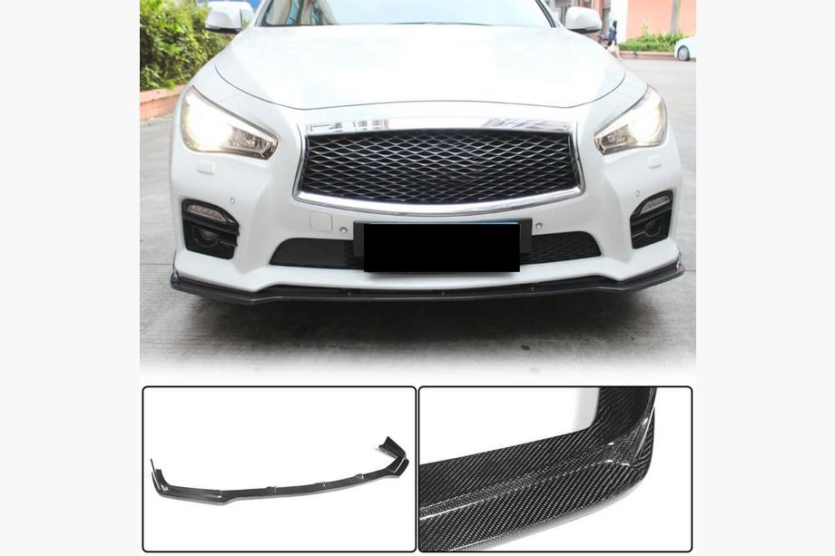 Infiniti Q50/Q60 2013–2024 Karbon sprednji lip odbijača Lip V2 (za Q50 Sport 2014-2017, Carbon) Image