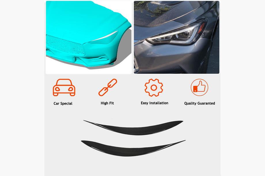 Infiniti Q50/Q60 2013–2024 Veke za žaromete (za Q60 2016-2022, karbon) Fotografija 3