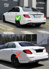 Mercedes Razred E W213 2016–2023 Zadnji difuzor z izpušnimi zaključki E63-Design Silver (za AMG/AMG-Line 2016-2020) fotografija 8