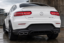 Mercedes GLC Coupé C253 2016–2023 Zadnji difuzor z izpušnimi zaključki Silver (AMG63 dizajn) fotografija 2
