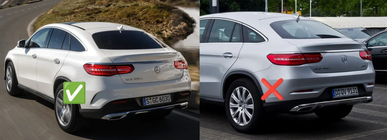 Mercedes GLE kupe C292 2015–2019 Zadnji difuzor z izpušnimi zaključki Silver (dizajn GLE63) fotografija 4
