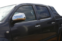 Toyota Hilux 2006–2015 Okenske letve (4 kos, nerjaveče jeklo) OmsaLine - italijansko nerjavno jeklo fotografija 1