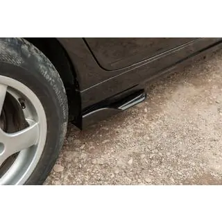 Univerzalni flap nastavki za bočne pragove tip-E (2 kosa, črna visok sijaj, ABS plastika) fotografija 2