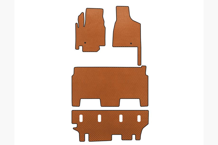 Dodge Grand Caravan V 2008–2020 EVA talne preproge za notranjost (2008-2020, 3 vrste, 8-sedežni/Oprema SXT, Oranžna) Image