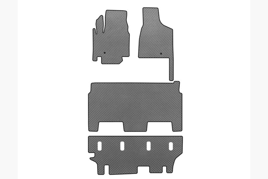 Dodge Grand Caravan V 2008–2020 EVA talne preproge za notranjost (2008-2020, 3 vrste, 8-sedežni/ paket opreme SXT, sive) Image