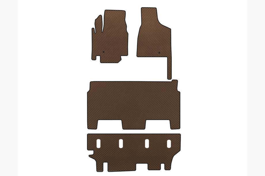 Dodge Grand Caravan V 2008–2020 EVA preproge za kabino (2008-2020, 3 vrste, 8-sedežni / paket opreme SXT, rjave) Image