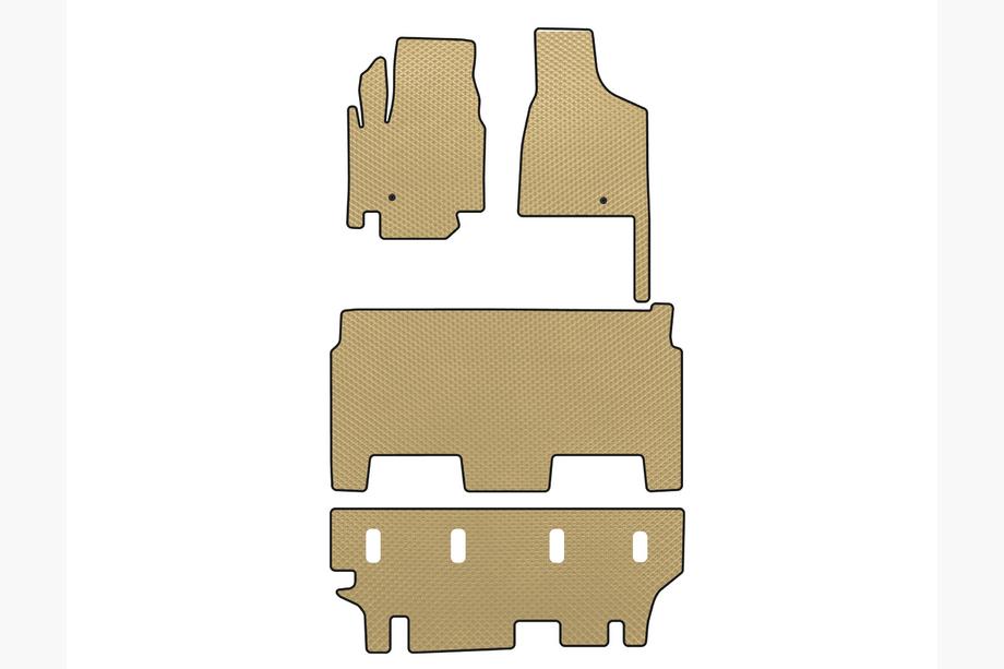 Dodge Grand Caravan V 2008–2020 EVA talne preproge (2008-2020, 3 vrste, 8-sedežni/Oprema SXT, Bež) Image
