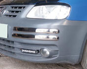 Volkswagen Caddy 2004–2010 Kotni zaščitni profili za sprednji odbijač (4 kosi, nerjavno jeklo) OmsaLine - italijansko nerjavno jeklo fotografija 1