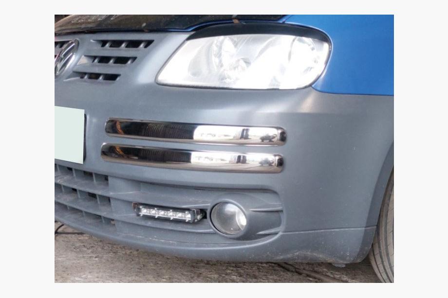Volkswagen Caddy 2004–2010 Kotni zaščitni profili za sprednji odbijač (4 kosi, nerjavno jeklo) OmsaLine - italijansko nerjavno jeklo Image