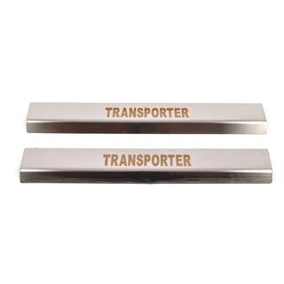 Obloge pragov Carmos V1 (2 kos, nerjaveče jeklo) Volkswagen T5 Transporter 2003–2010 fotografija 2