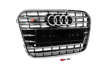 Audi A6 C7 2011–2017 Sprednja črna maska hladilnika s kromiranim okvirjem S-style (2011-2014) fotografija 3