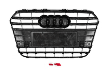 Audi A6 C7 2011–2017 Sprednja črna maska hladilnika s kromiranim okvirjem S-style (2011-2014) fotografija 4