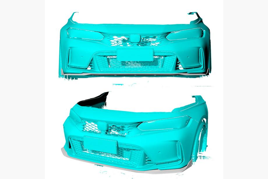 Honda Civic HB 2021– Lipa sprednjega odbijača Lip V3 (karbon) Fotografija 2