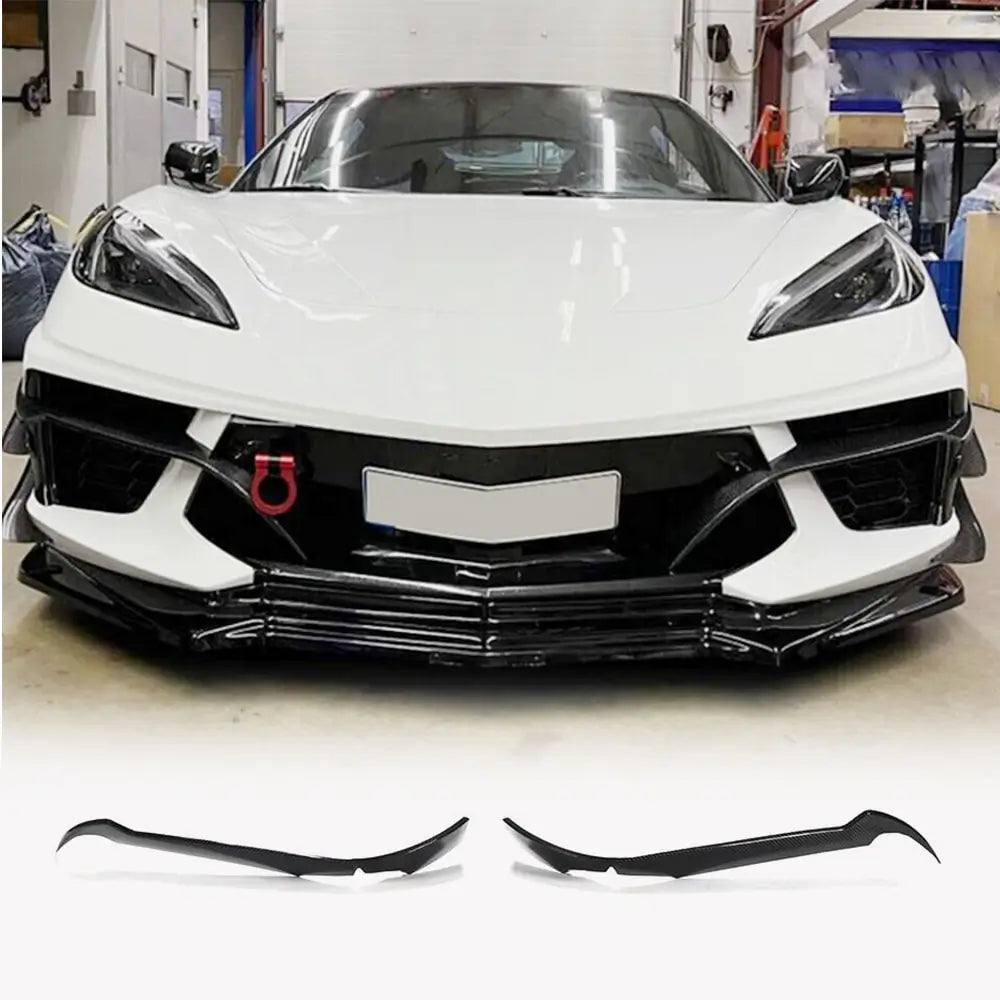 Karbon dodatki za sprednji odbijač (2019-2022, Carbon) Chevrolet Corvette C8 2019– fotografija 1