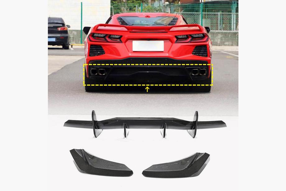 Chevrolet Corvette C8 2019– Difuzor zadnjega odbijača V1 (2019-2022, Karbon) Image