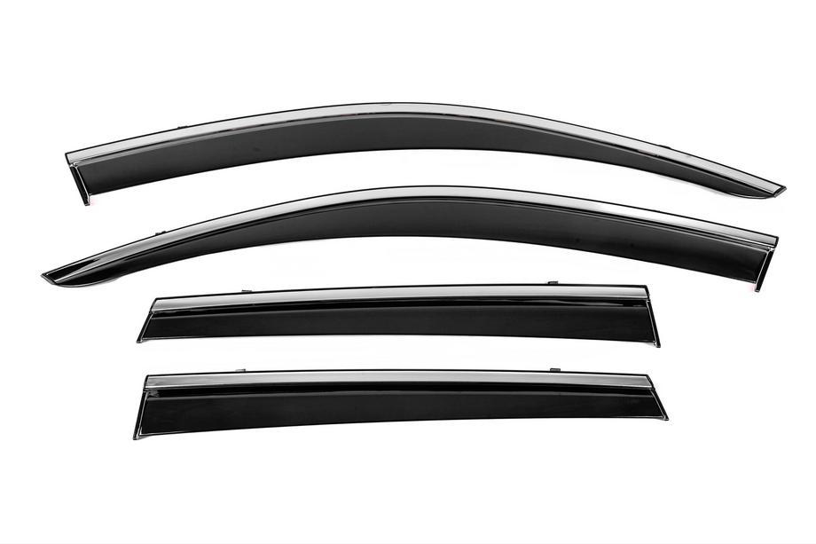 Volkswagen Touareg 2010–2018 Vetrni deflektorji oken s kromirano letvijo Niken Luxury (4 kosi) Image