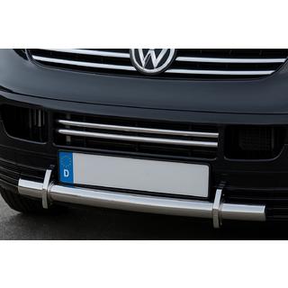 Okrasne letvice za mrežo odbijača (2 kosa, nerjaveče jeklo) Volkswagen T5 Transporter 2003–2010 fotografija 1