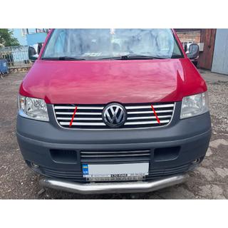 Obroba maske hladilnika (nerjaveče jeklo) Volkswagen T5 Transporter 2003–2010 fotografija 3