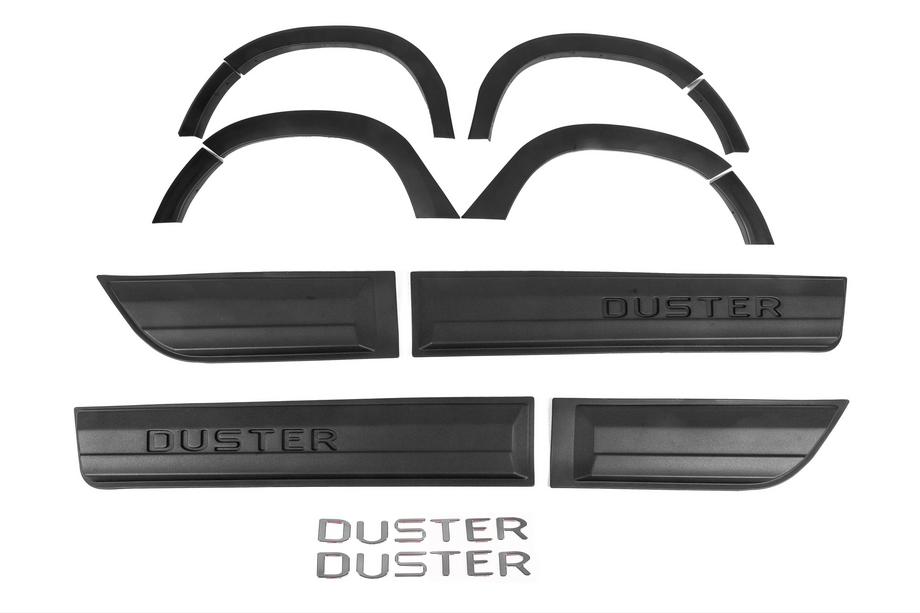 Dacia Duster 2018–2024 Razširitve blatniških lokov z letvicami (12 kos, črne ABS) Image