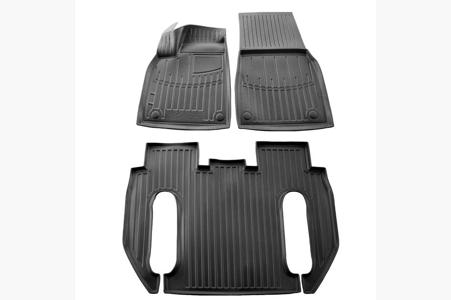 Tesla Model X 2015– Stingray 3D gumijasti tepihi za kabino (za Plaid, 6-sedežni, 3 kosi) Image